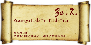 Zsengellér Klára névjegykártya